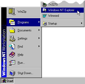(Select: Start, Programs, Windows NT Explorer)
